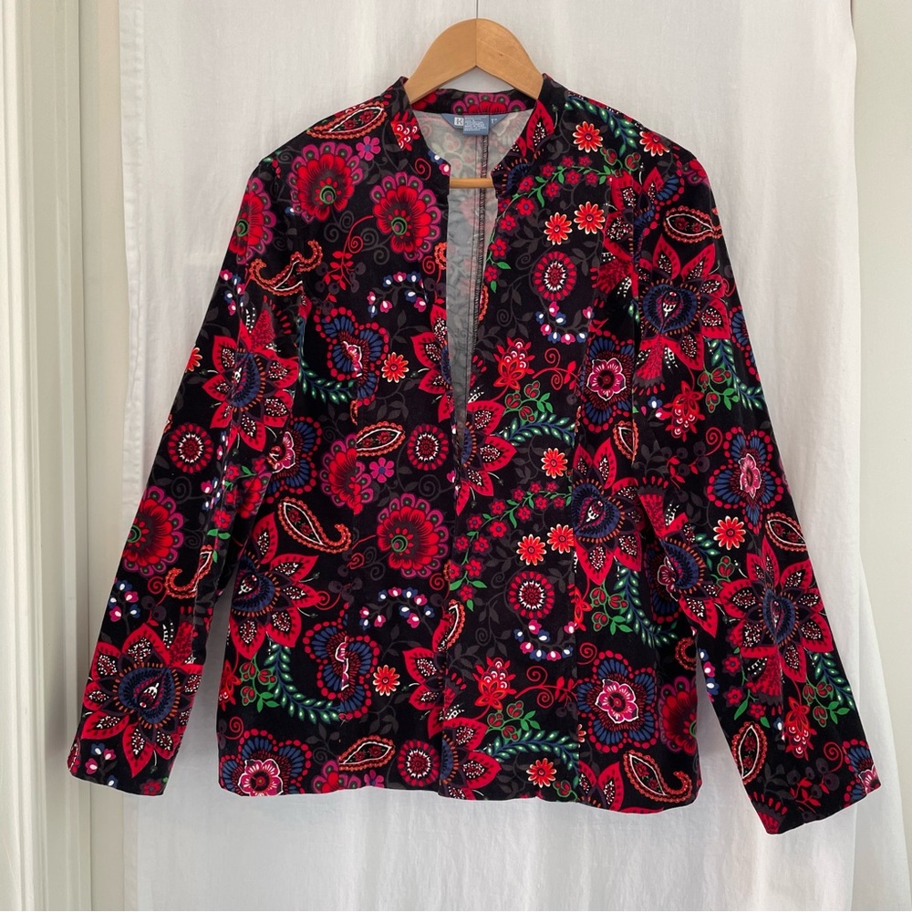 Black Velvet Floral Blazer